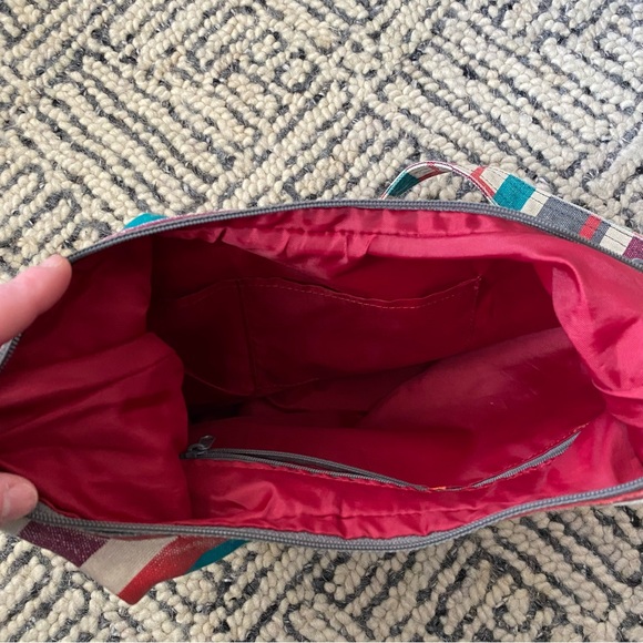 KAVU Women's Geometric Shoulder Bag - Red, Teal, Gray - Picture 10 of 10